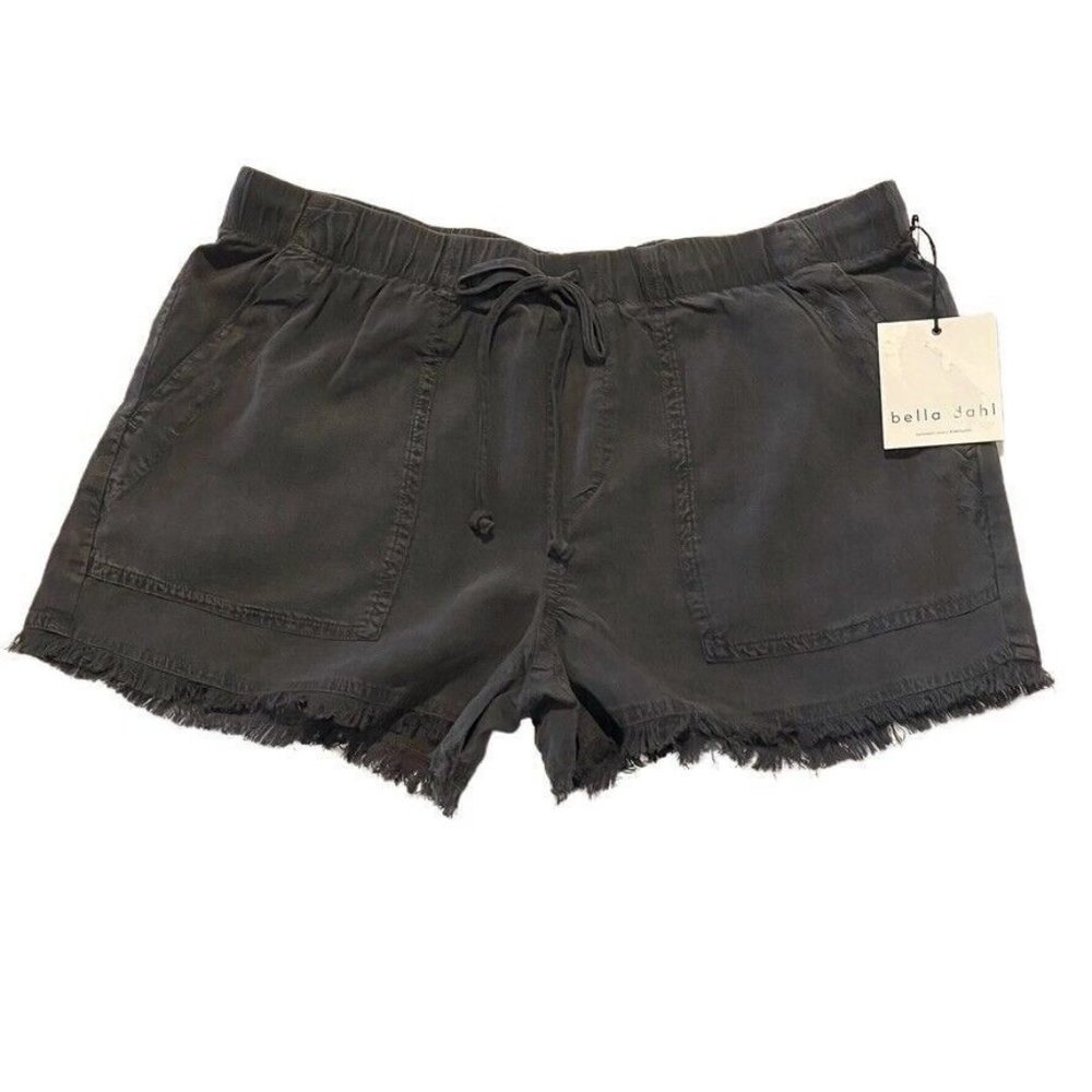 BELLA DAHL Shorts Baggy Frayed Drawstring Gray Women's Size S NEW